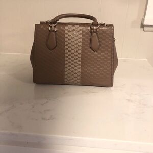 Beautiful Michael Kors Marilyn Logo Medium Satchel in Chestnut